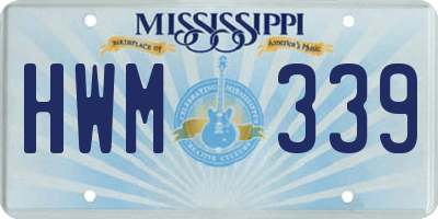 MS license plate HWM339