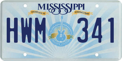 MS license plate HWM341