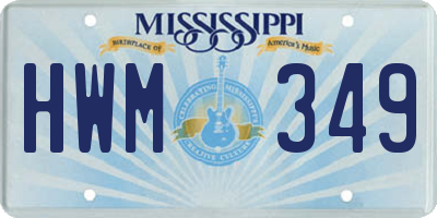 MS license plate HWM349