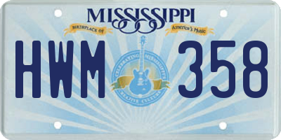 MS license plate HWM358