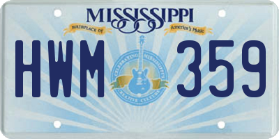 MS license plate HWM359