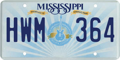 MS license plate HWM364