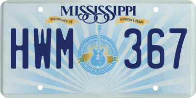 MS license plate HWM367
