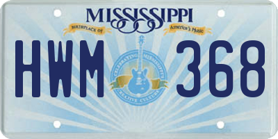 MS license plate HWM368