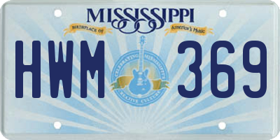 MS license plate HWM369