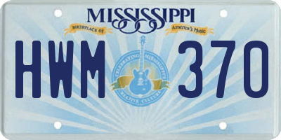 MS license plate HWM370