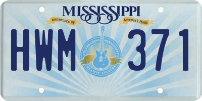 MS license plate HWM371