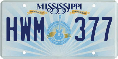 MS license plate HWM377