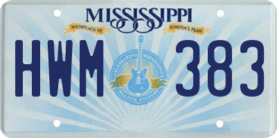 MS license plate HWM383