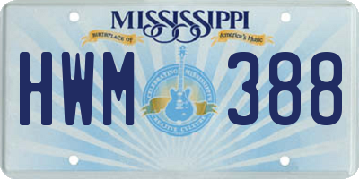 MS license plate HWM388