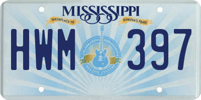 MS license plate HWM397
