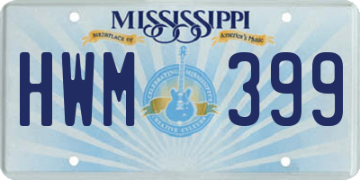 MS license plate HWM399