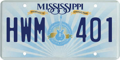 MS license plate HWM401