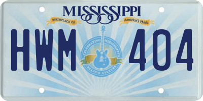 MS license plate HWM404