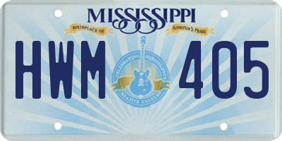 MS license plate HWM405
