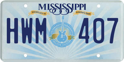 MS license plate HWM407