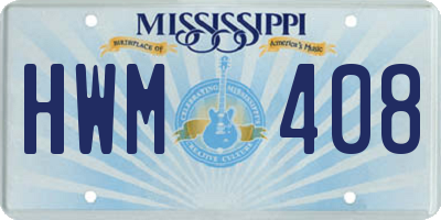 MS license plate HWM408