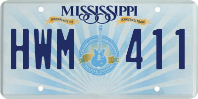 MS license plate HWM411