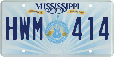 MS license plate HWM414