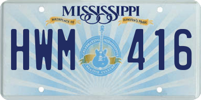 MS license plate HWM416