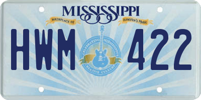MS license plate HWM422