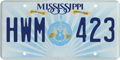 MS license plate HWM423