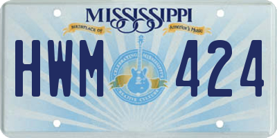 MS license plate HWM424