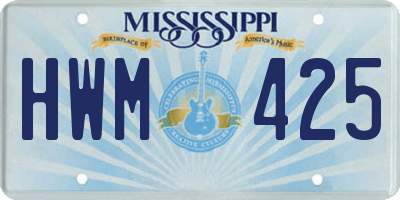 MS license plate HWM425