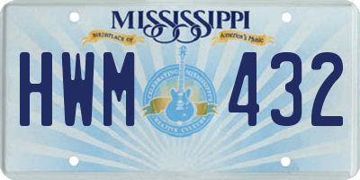MS license plate HWM432