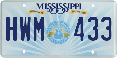 MS license plate HWM433
