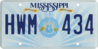 MS license plate HWM434