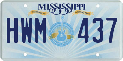 MS license plate HWM437