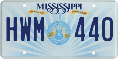 MS license plate HWM440