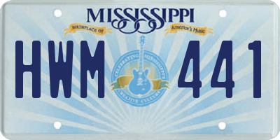 MS license plate HWM441