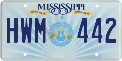 MS license plate HWM442