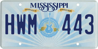 MS license plate HWM443