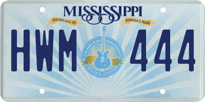 MS license plate HWM444