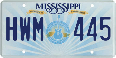 MS license plate HWM445