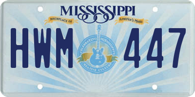MS license plate HWM447