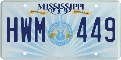 MS license plate HWM449