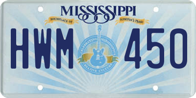MS license plate HWM450