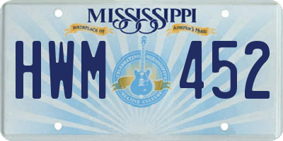 MS license plate HWM452