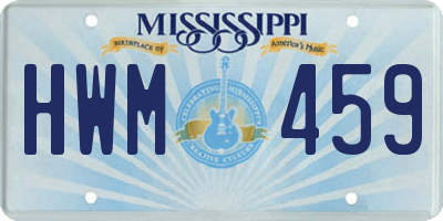 MS license plate HWM459