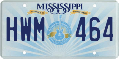 MS license plate HWM464