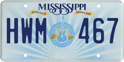 MS license plate HWM467