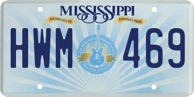 MS license plate HWM469