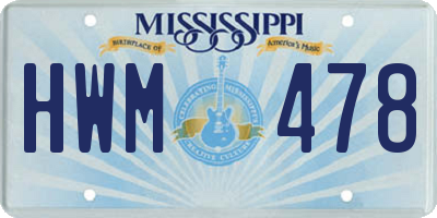 MS license plate HWM478