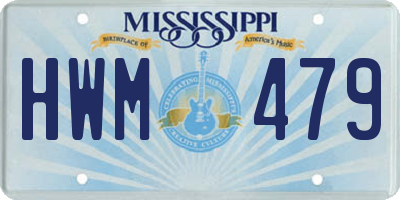 MS license plate HWM479
