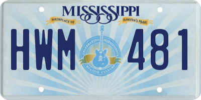 MS license plate HWM481
