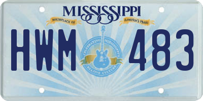 MS license plate HWM483